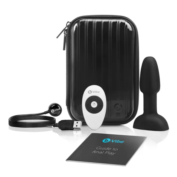 b-Vibe Rimming - Rotierender Perlen Anal-Vibrator (Schwarz)