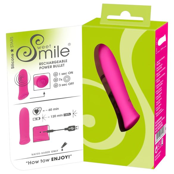 SMILE Power Bullet - Akku Mini Vibrator in Pink, extra stark