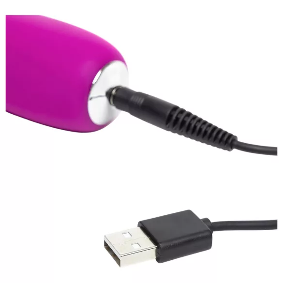 Happyrabbit Realistic Slim - Akku-Vibrator mit Klitorisarm (lila)
