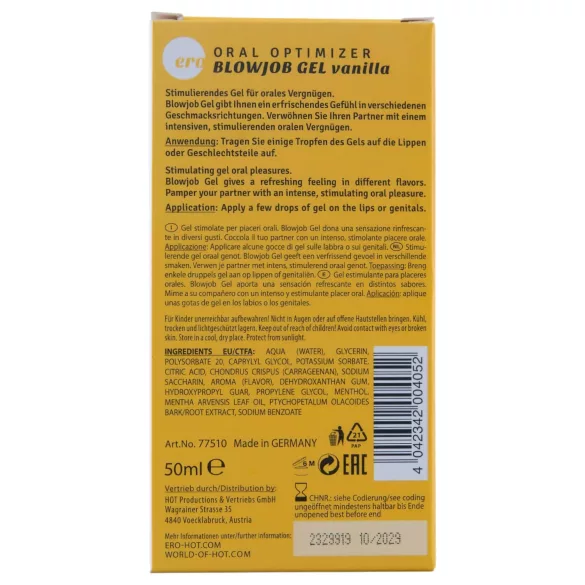 HOT - Blowjob Gel - Oral-Gleitgel - Vanille (50 ml)
