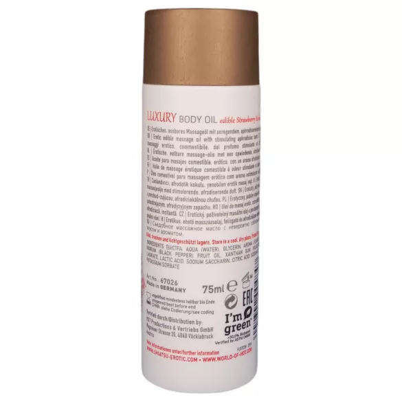 Shiatsu Luxury - essbares Massageöl - Erdbeer-Rotwein (75ml)