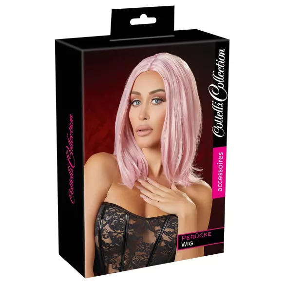 Cottelli - Mittellange Bob-Perücke (Rosa)