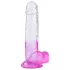 Sunfo - Saugnapf-Dildo mit Hoden - 22cm (transparent-lila)