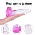 Sunfo - Haftbarer Dildo mit Hoden - 22cm (transparent-lila)