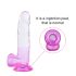 Sunfo - Haftbarer Dildo mit Hoden - 22cm (transparent-lila)