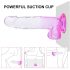Sunfo - Haftbarer Dildo mit Hoden - 22cm (transparent-lila)