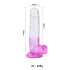 Sunfo - Haftbarer Dildo mit Hoden - 22cm (transparent-lila)