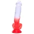 Sunfo - Saugnapf-Dildo mit Hoden - 21cm (transparent-rot)