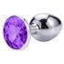 Sunfo - Metall Anal Plug mit lila Stein (Silber)