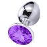 Sunfo - Metall Anal Plug mit lila Stein (Silber)