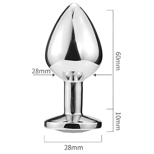 Sunfo - Metall Analplug mit lila Stein (Silber)