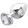 Sunfo - Metall Analplug mit herzförmigem Stein (silber-weiß)