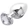 Sunfo - metall Analplug mit herzförmigem Stein (silber-weiß)