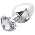 Sunfo - metall Analplug mit herzförmigem Stein (silber-weiß)