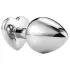 Sunfo - metall Analplug mit herzförmigem Stein (silber-weiß)