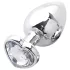 Sunfo - metall Analplug mit herzförmigem Stein (silber-weiß)