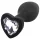 Sunfo - Silikon-Analplug mit herzförmigem Stein (schwarz-weiß)