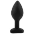 Sunfo - Silikon-Analplug mit herzförmigem Stein (schwarz-weiß)