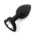 Sunfo - Silikon-Analplug mit herzförmigem Stein (schwarz-weiß)