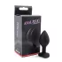 Sunfo - Silikon-Analplug mit herzförmigem Stein (schwarz-weiß)