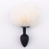 Sunfo - Anal Plug mit Hasenpuschel (schwarz-weiß)