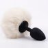Sunfo - Anal Plug mit Hasenpuschel (schwarz-weiß)