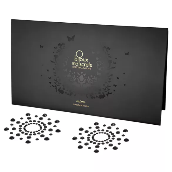 Schimmernde Diamant-Nippelsticker (schwarz)