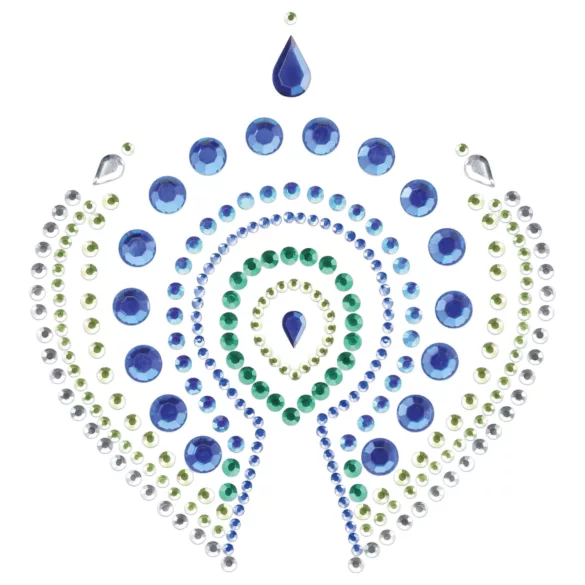 Funkelnde Diamanten Intimschmuck Set - 3-teilig (Blau)