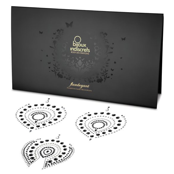 Schimmernde Diamanten Intimschmuck-Set - 3-teilig (schwarz)
