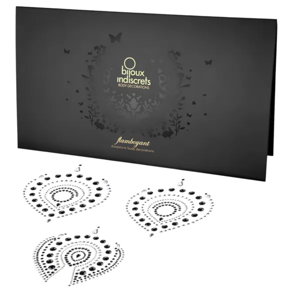 Schimmernde Diamanten Intimschmuck-Set - 3-teilig (schwarz)