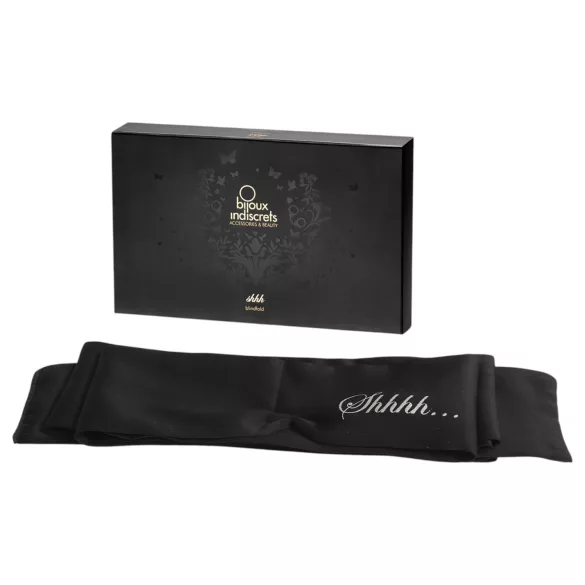 Bijoux Indiscrets Shhh Blindfold - Premium Satin-Bondage-Schal (schwarz)