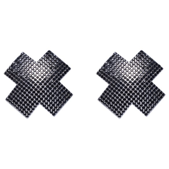 Cottelli - Strass X Brustwarzensticker (schwarz)
