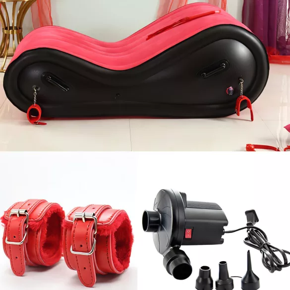 Desirel Magic Pillow - Aufblasbares BDSM-Sexmöbel - mit Fesseln (rot)