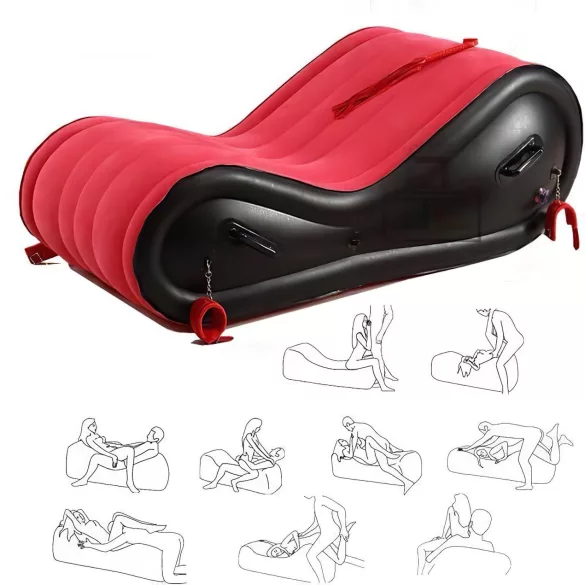 Desirel Magic Pillow - Aufblasbares BDSM-Sexmöbel - mit Fesseln (rot)