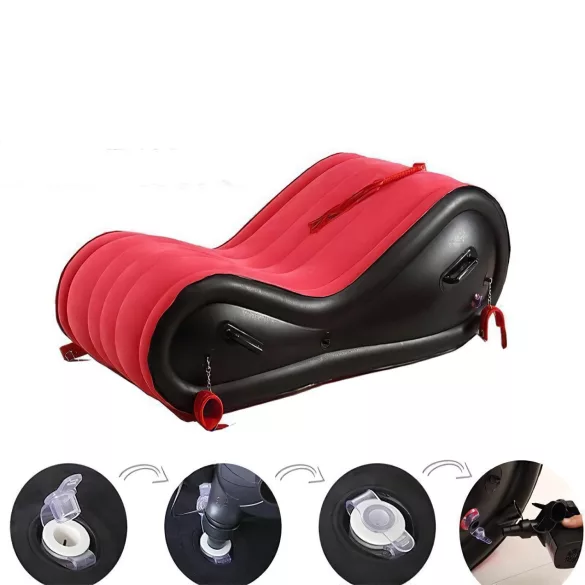 Desirel Magic Pillow - Aufblasbares BDSM-Sexmöbel - mit Fesseln (rot)