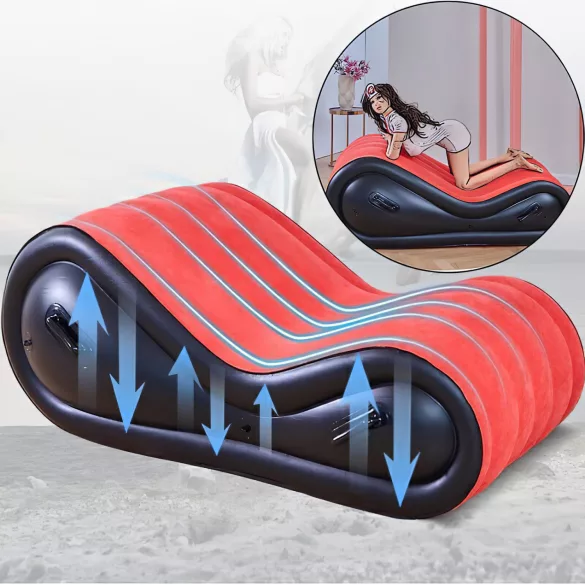 Desirel Magic Pillow - Aufblasbares BDSM-Sexmöbel - mit Fesseln (rot)