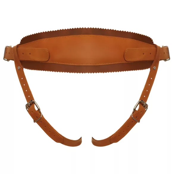 ZADO - Leder Bodygeschirr für Strap-On (braun)