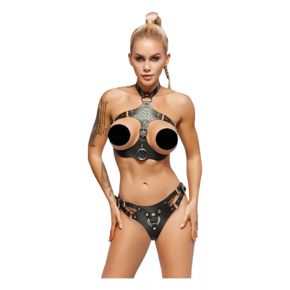 ZADO - Leder-Set mit Strap-On Unterwäsche (schwarz) - L/XL
