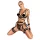 ZADO - mehrteiliges Leder-Harness-Set mit Fessel - schwarz (S-M)