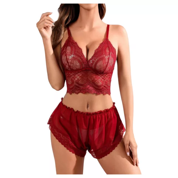 JSY 058 - erotisches Dessous-Set - rot (L-XL)