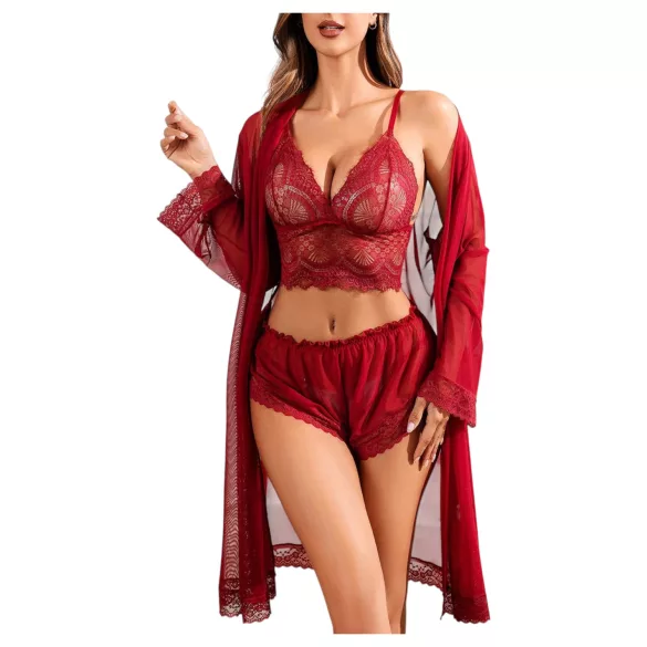 JSY 058 - erotisches Dessous-Set - rot (L-XL)