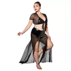 JSY 065 - schwarzes Babydoll-Set (XL-2XL)