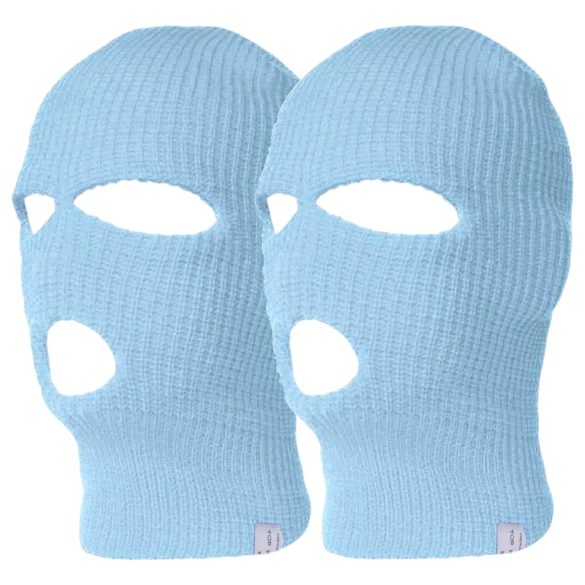 Balaclava - Strick-Saugmaske, 3 Öffnungen (blau)