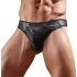 Svenjoyment - Glänzender Herren-String mit transparentem Einsatz (schwarz)