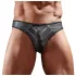 Svenjoyment - Glänzender Herren-String mit transparentem Einsatz (schwarz)