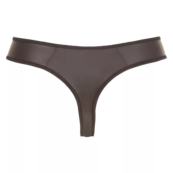 Svenjoyment - glänzender Herren-String mit Strass-Reißverschluss (schwarz) - XL