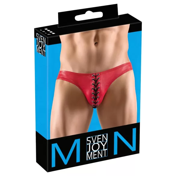 Svenjoyment - Schwarze Schnür-Herrenunterwäsche (rot) - M