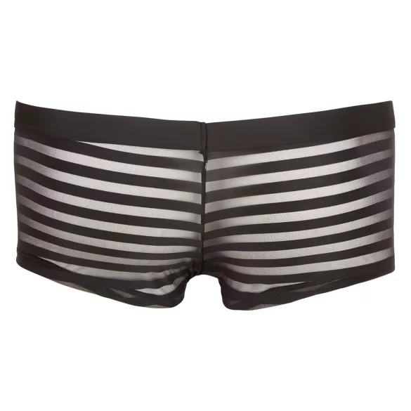 Svenjoyment - Transparente, gestreifte Boxershorts (schwarz) - L