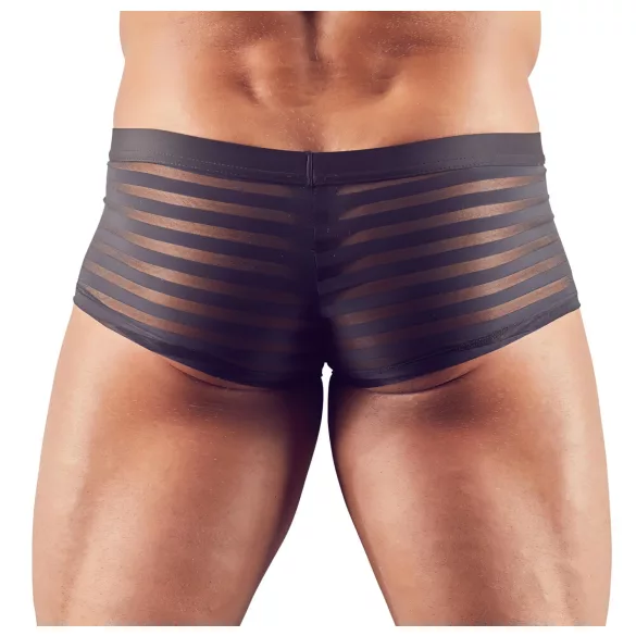 Svenjoyment - Transparente, gestreifte Boxershorts (schwarz) - L