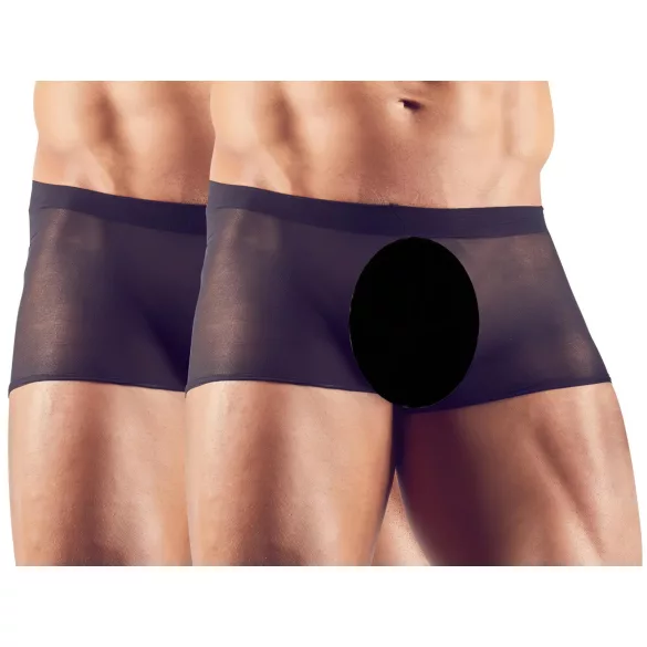 Svenjoyment - 2-teiliges schwarzes transparentes Boxershort-Set (S-L)
